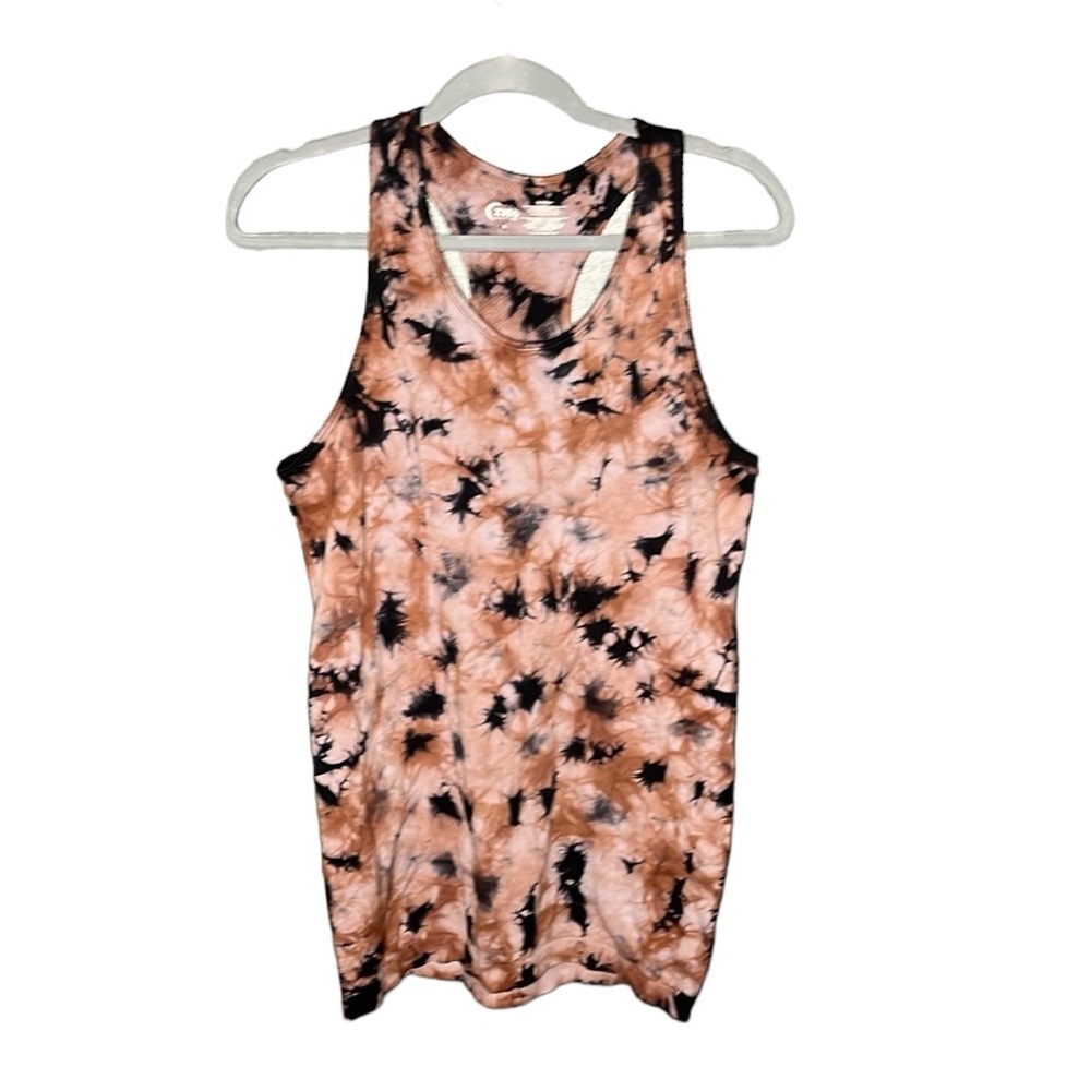 ZYIA Active Seamless‎ Racerback Stretch Tank Top Size Large Tie Dye Brown